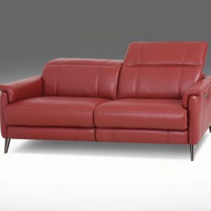 HTL Power Reclining Leather Sofa - Red RS-B5058-SOFA