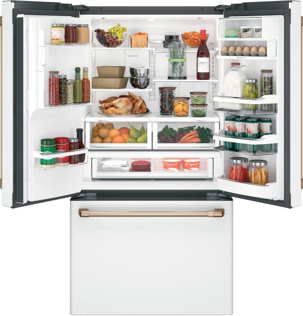 GE CAFE CYE22TP4MW2 22.2 cu. ft. French Door Refrigerator with Hot Water Dispenser , Counter Depth