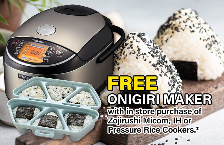 Free Onigiri Maker with Select Zojirushi Rice Cookers