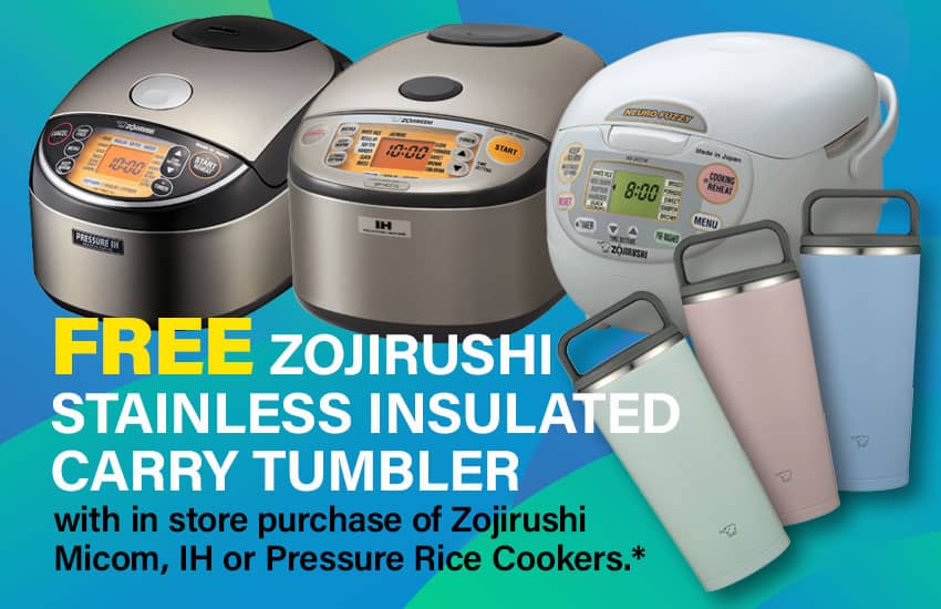 Free Stainless Tumbler with Zojirushi Rice Cookers