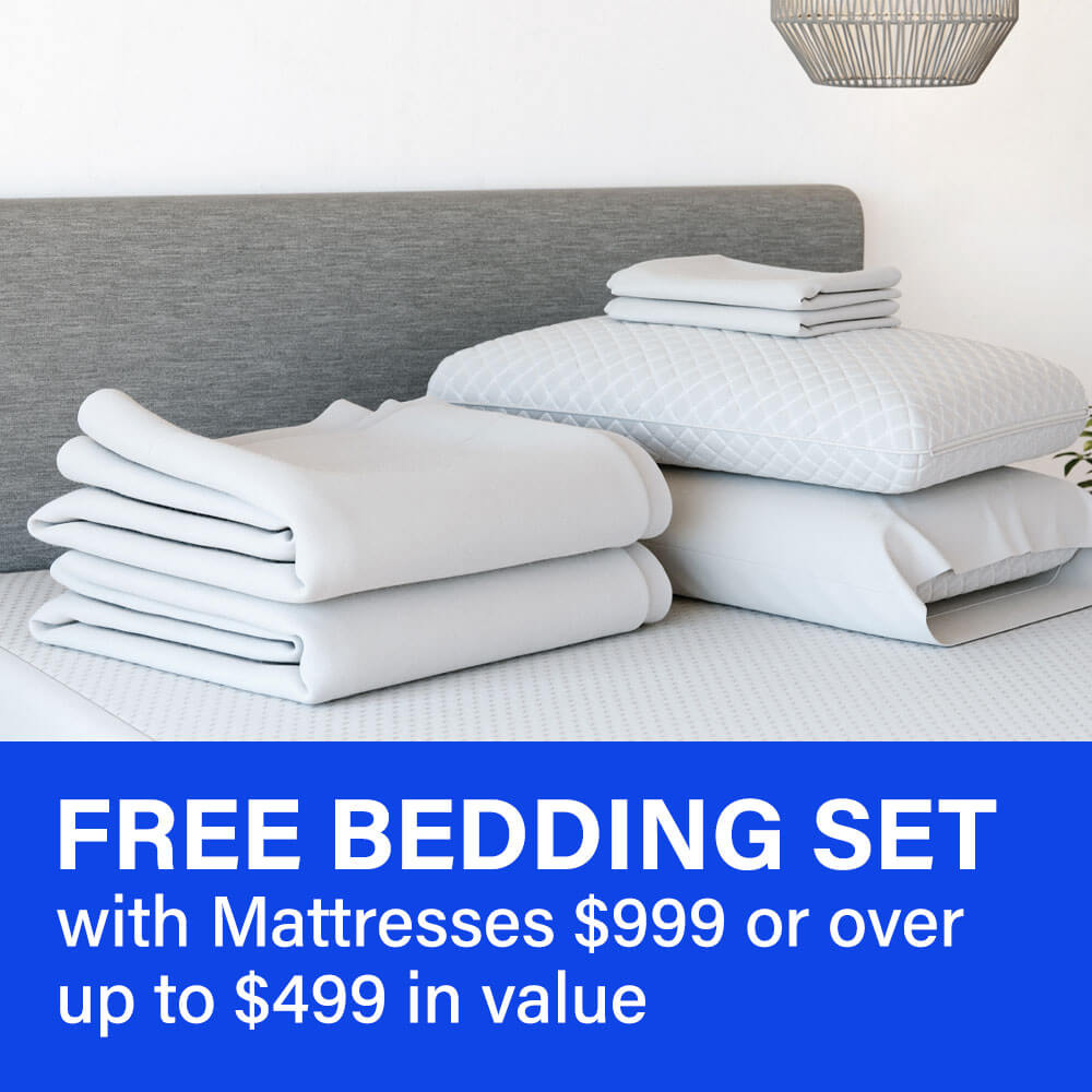 Free Bedding Set with Mattresses $999 or More.