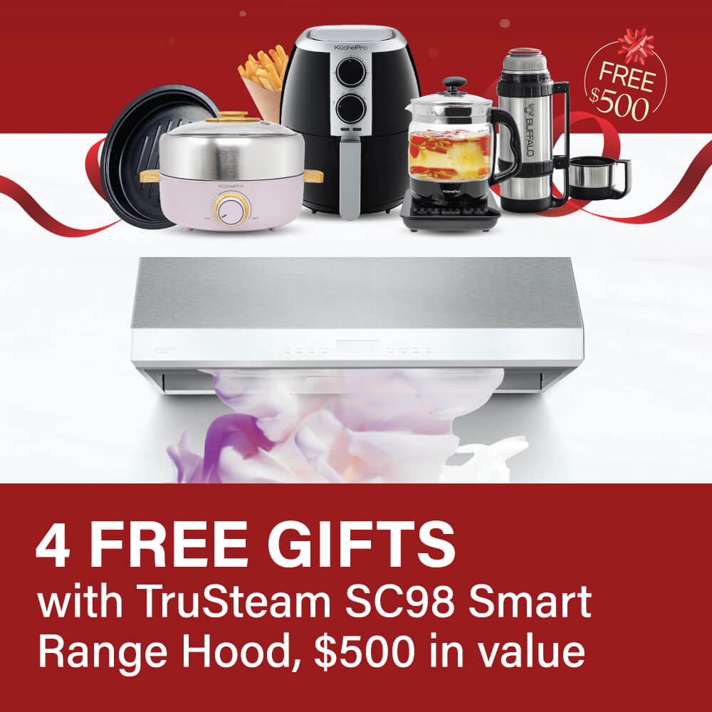 4 Free Gifts with Pacific TruSteam SC98 Smart Range Hood