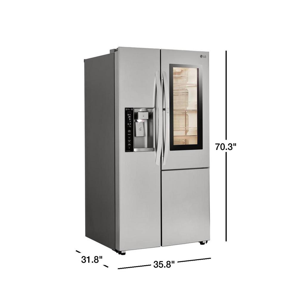 lg instaview 26.8 cu ft side by side refrigerator