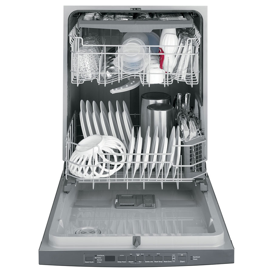 GE Top Control with Plastic Interior Dishwasher with Sanitize Cycle