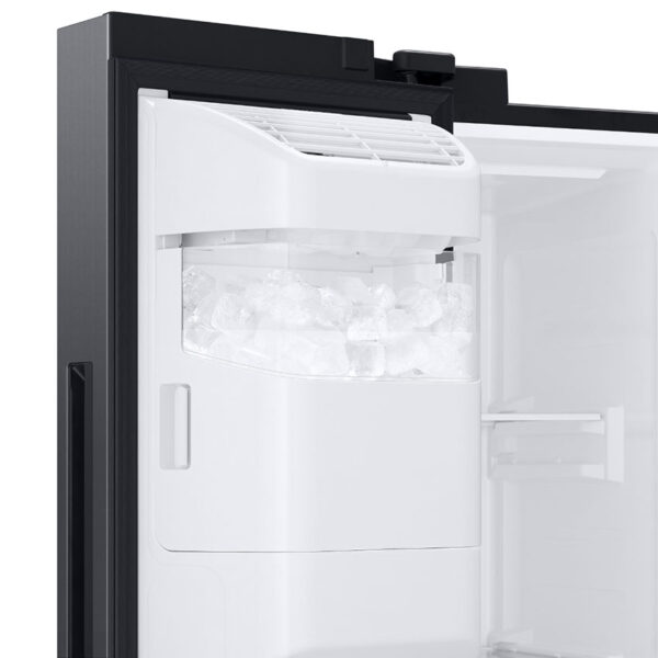 Samsung RS22T5561SG 22 cu. ft. Counter Depth Side-by-Side Refrigerator with Touch Screen Family Hub in Black Stainless Steel