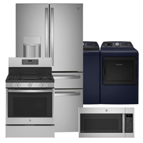 GE Profile Kitchen Appliance Package - PVD28BYNFS, PGB935YPFS, PVM9179SRSS, PTW900BPTRS, PTD90GBPTRS