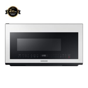 Samsung ME21B706B12 Bespoke Over-the-Range Microwave 2.1 cu. ft. with Sensor Cooking in White Glass