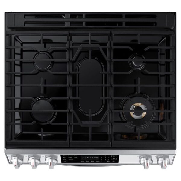 Samsung NX60BB851112AA Bespoke 6.0 cu. ft. Smart Front Control Slide-In Gas Range with Air Fry & Wi-Fi in White Glass