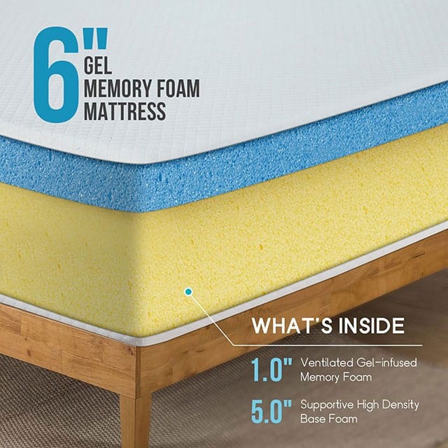Furniture of America DM510 6" Memory Foam Mattress