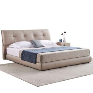 American Eagle Leather Queen Bed in Beige