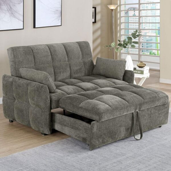 Coaster 508308 Cotswold Tufted Cushion Sleeper Sofa Bed Dark Grey