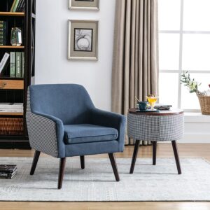 Homelegance HM1207BU-1 Accent Chair & Side Table with Storage