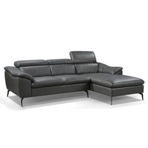 Magna Living N-3915 Glendale Italian Leather Sectional with Chaise in Grey