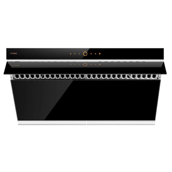 Fotile JQG9006 Prestige Series Slant Vent Range Hood in Black Glass