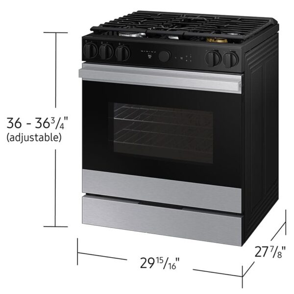 Samsung NSG6DG8500SR Bespoke 6.0 cu. ft. Smart Slide-In Gas Range with Air Sous Vide & Air Fry in Stainless Steel