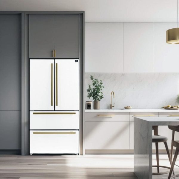 Forno FFRBI1820-36WHT Espresso Moena 36-inch French Door Refrigerator in White